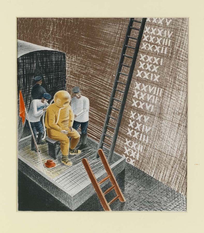 Eric Ravilious, The Diver, HMS Dolphin Submarine