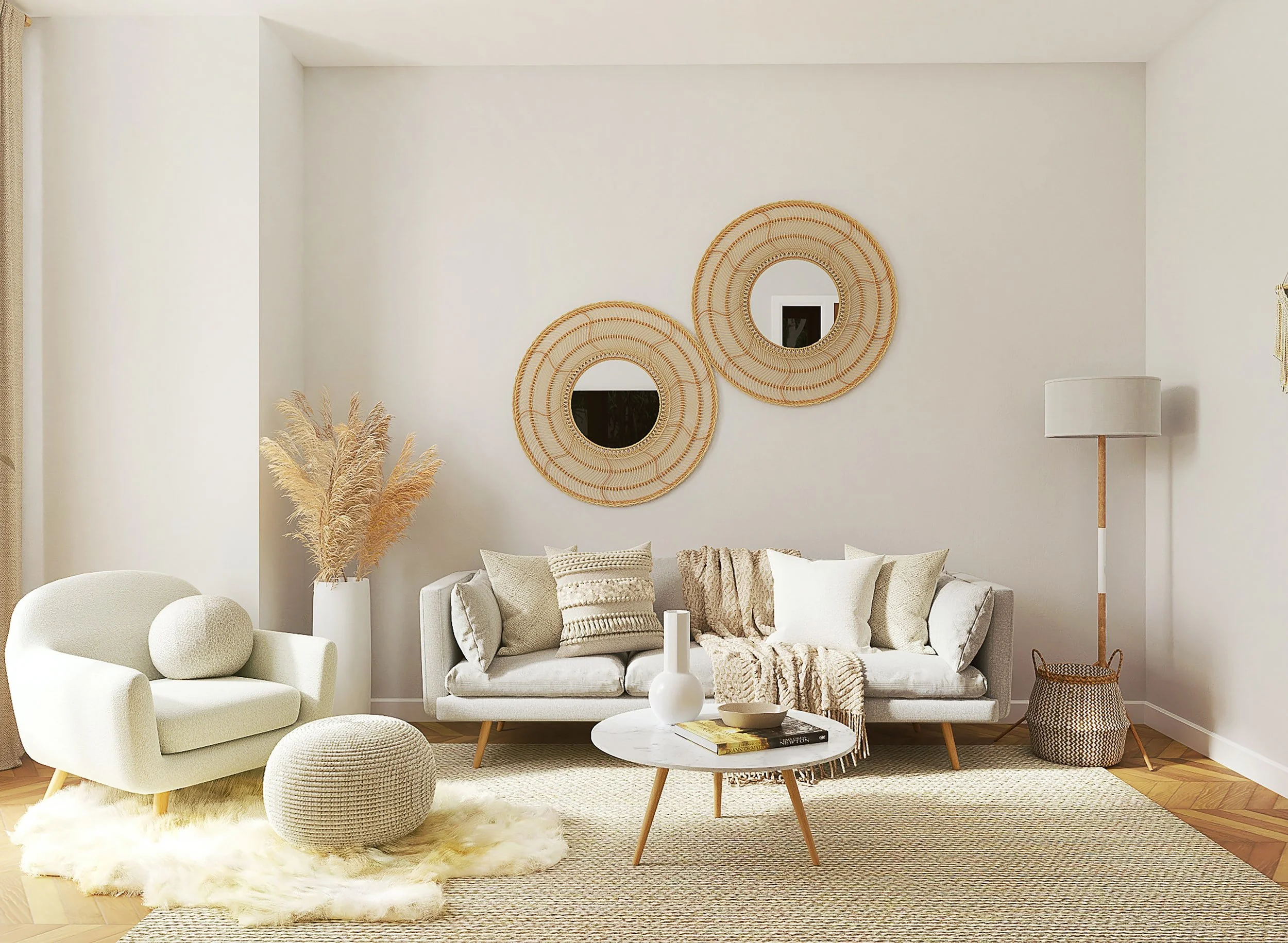 Small room with white decor