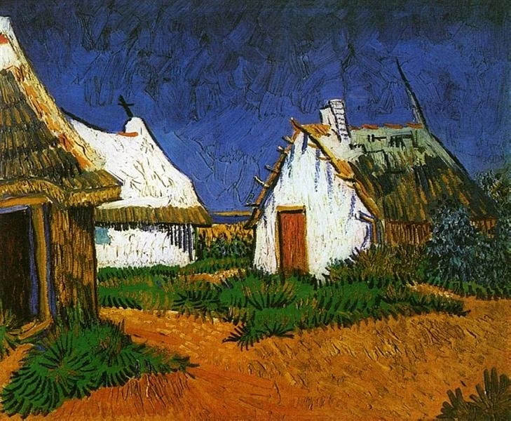 Three White Cottages in Saintes-Maries, Vincent van Gogh